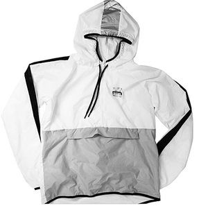 PINK ANORAK LINED HALF ZIP HOODIE. • FLEECE LINED.